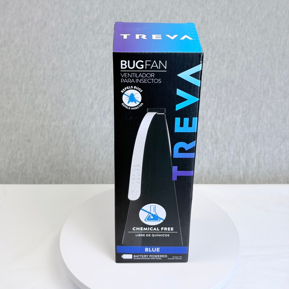Treva Bug Fan Portable Batt Powered Chemical Free Insect Repellent Blue FD15001